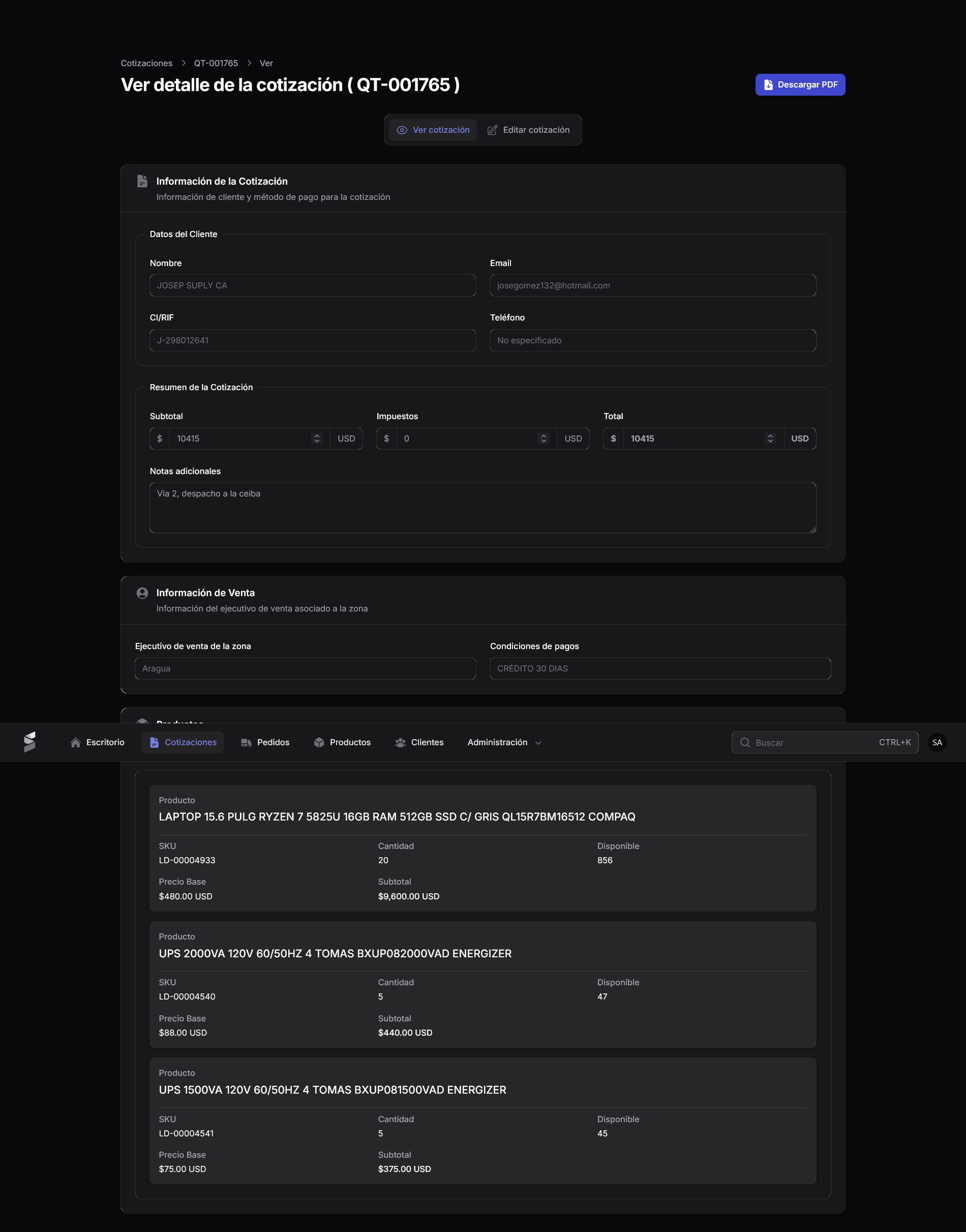 SmartQuote — Quotation System screenshot 3